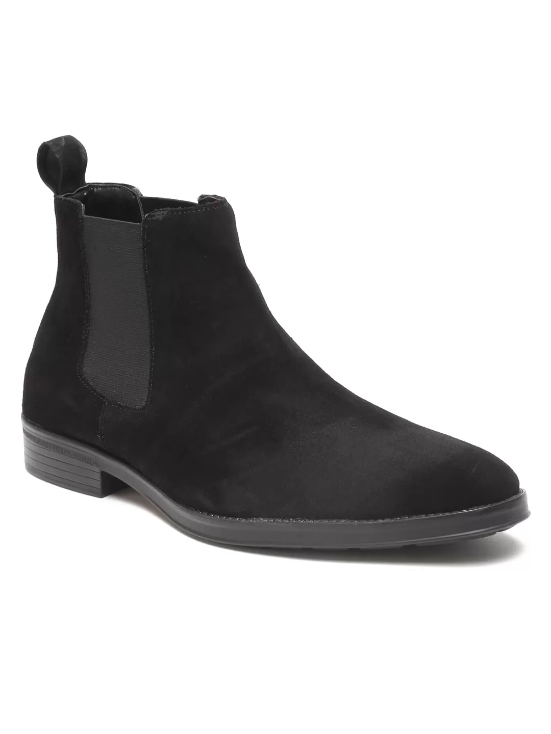 TEAKWOOD LEATHERS Men Black Suede Chelsea Boots