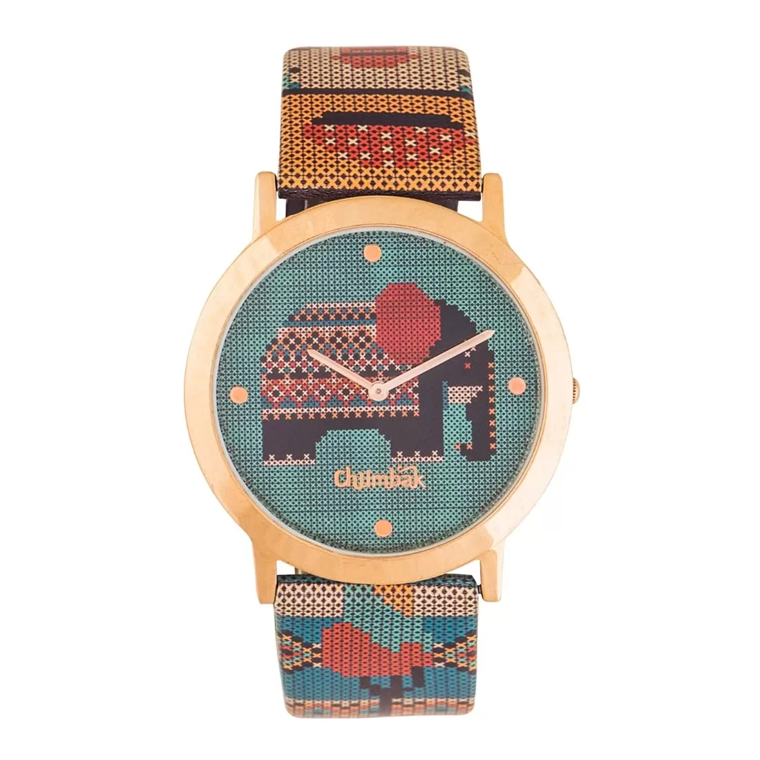 TEAL BY CHUMBAK Round Dial Analog Watch for Women| Elephant Collection| Wrist Watch for Ladies | Ladies Ghadi | Gifts for Women/Girls/Ladies |Stylish Fashion Watch for Casual/Work