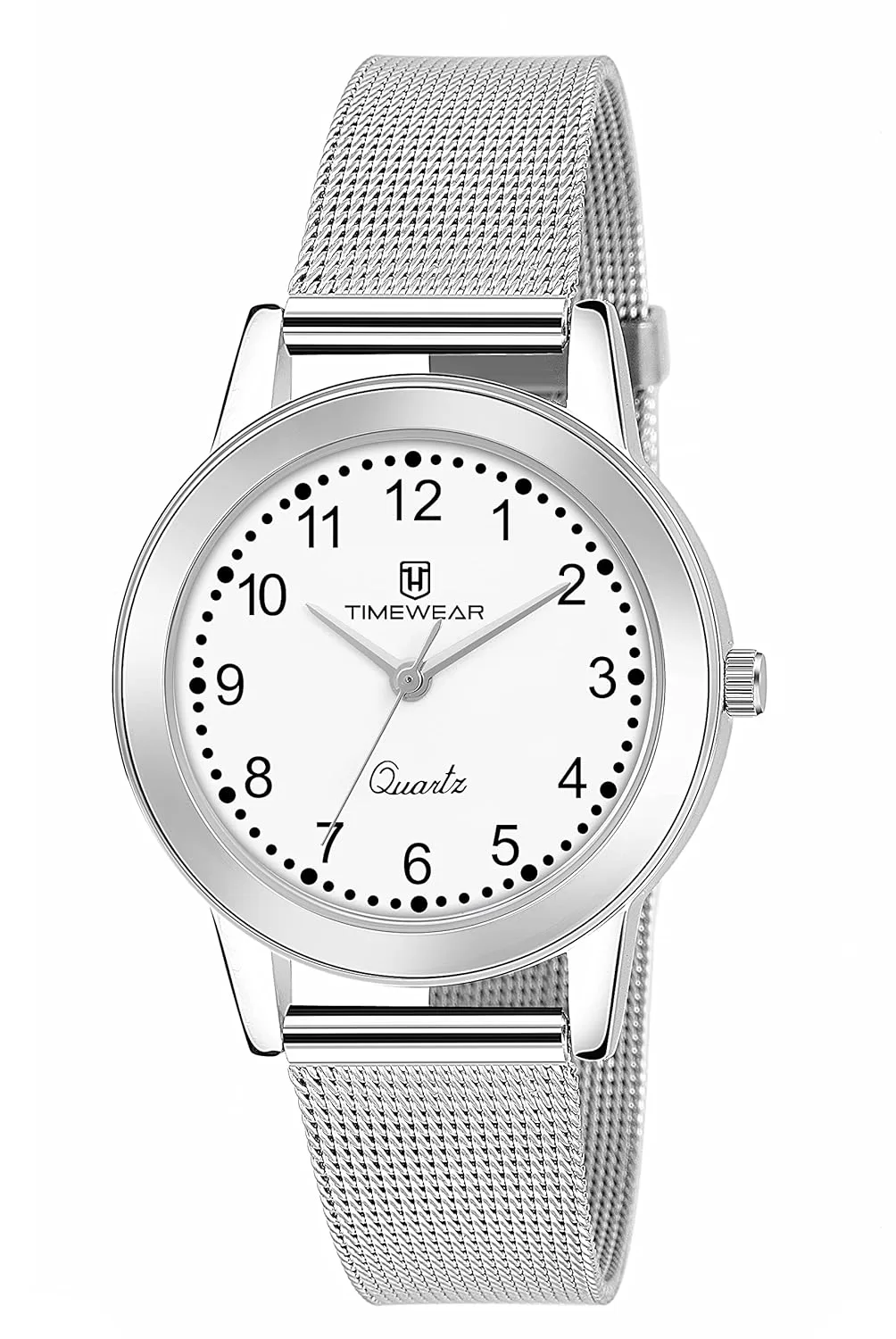 TIMEWEAR Analog Number Dial Stainless Steel Strap Watch for Women