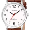 TIMEWEAR Men's Analog Number Dial Brown Leather Strap Watch