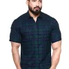 Twist99 Men's Multicolor Checkered Regular Fit Half Sleeve Cotton Shirts Plus Sizes for Men