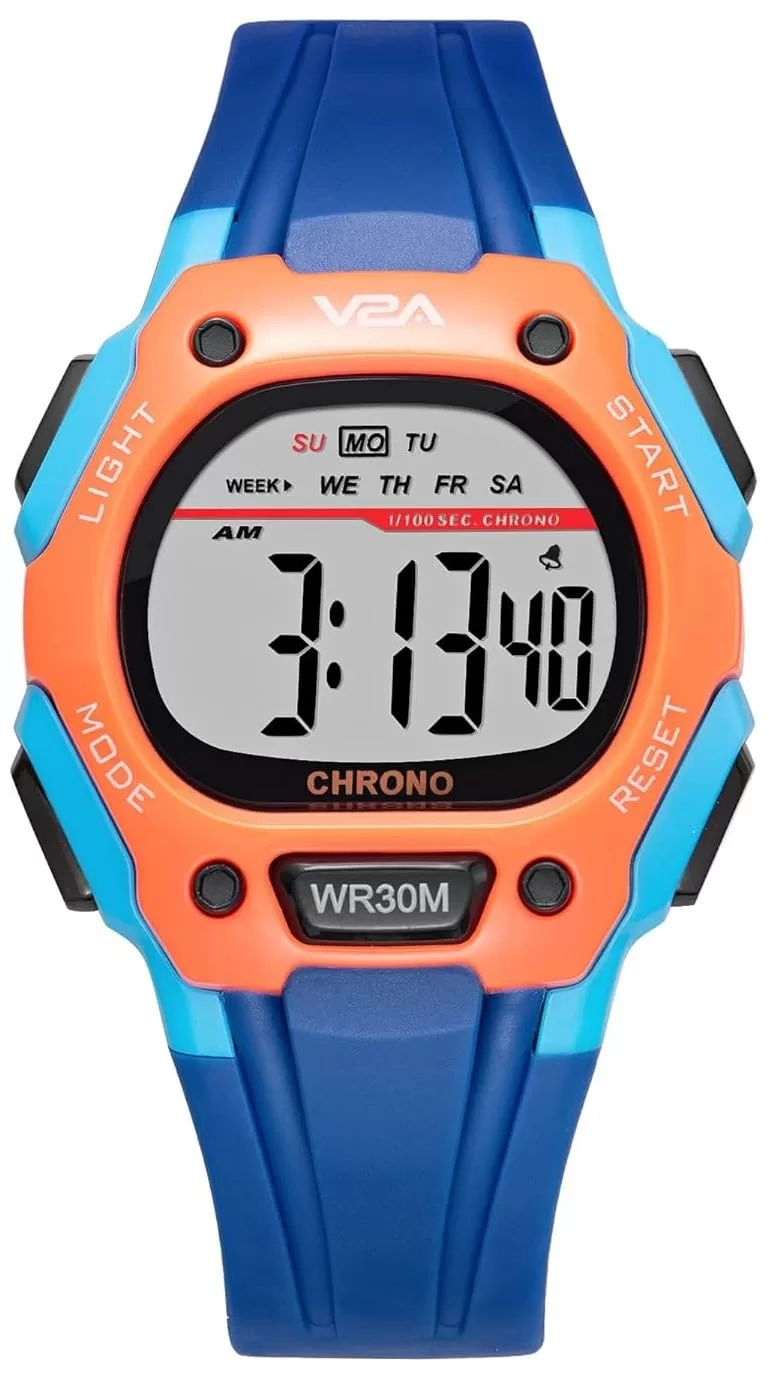 V2A Digital Water Resistant Kids Blue and Orange Sports Watch for Boys | Watch for Kids Boys | Kids Watches for Boys | Watches for Kids boy