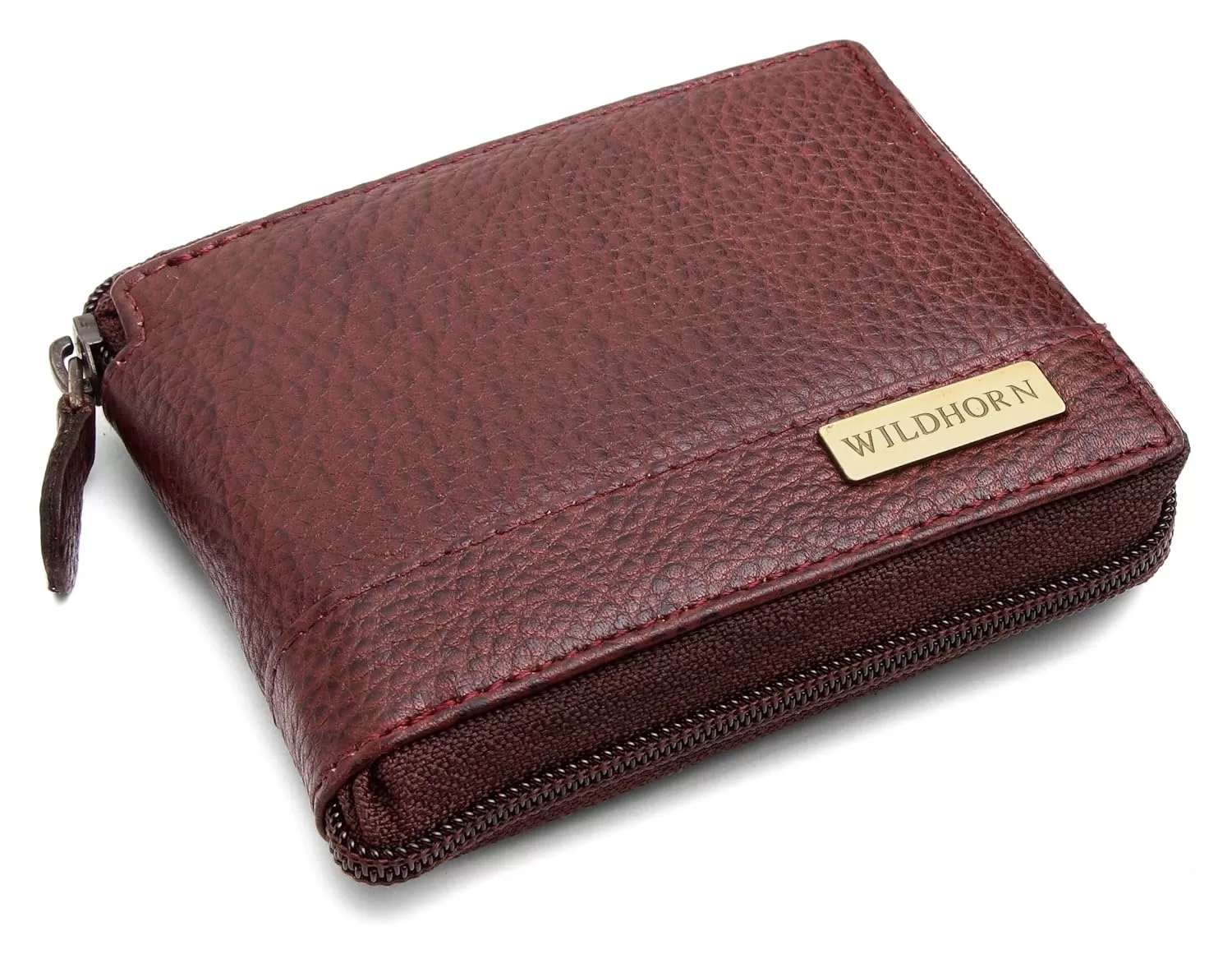 WildHorn RFID Protected Leather Wallet for Men, Brown